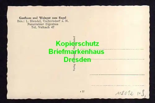 118092 AK Escherndorf Gasthaus und Weingut zum Engel Bes. Blendel Fürstenberg Ki