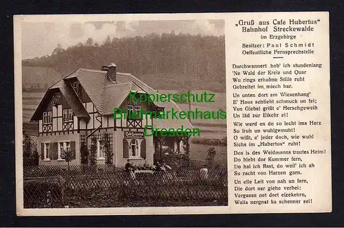 117003 AK Streckewalde Bahnhof 1932 Cafe Hubertus