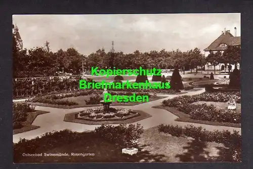 114501 AK Ostseebad Swinemünde Rosengarten 1930