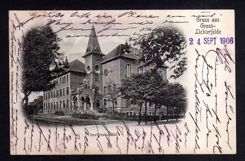 112919 AK Berlin Groß-Lichterfelde 1906 Ober Realschule