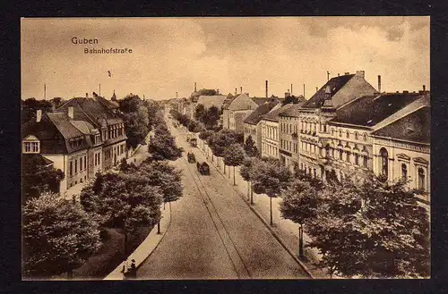 105359 AK Guben Bahnhofstraße 1917