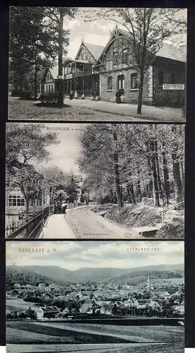 103119 3 AK Bad Suderode Badehaus 1916 Am Schwedderholz 1907 Totale um 1910