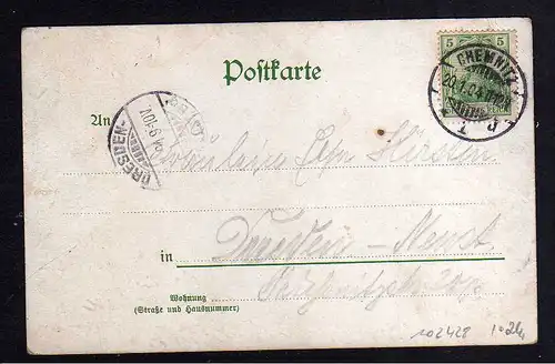 102428 AK Litho Chemnitz Saxonia Hallen Innere Klosterstr. 3 Hotel de Saxe 1904