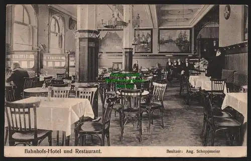 150392 AK Bremen 1906 Bahnhofs Hotel und Restaurant Innenansicht