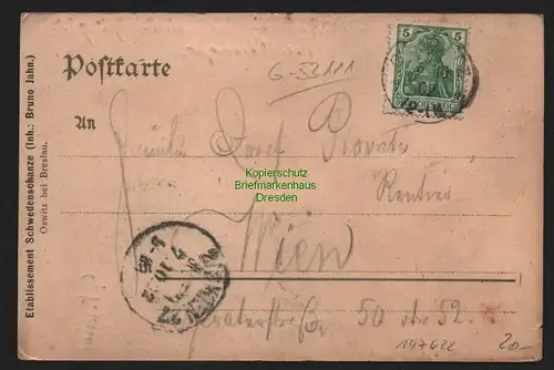 147622 AK Oswitz bei Breslau Kaiser Wilhelm Gedächtnisturm Schwedenschanze 1902