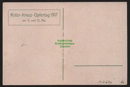 147641 AK Völkerschlachtdenkmal Leipzig Roter Kreuz Opfertag 1917