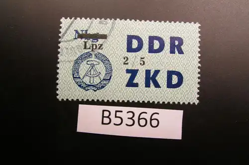 B5366 DDR ZKD 54 V Lpz auf Nbg 2/5 ungültig gestempelt, voller Originalgummi
