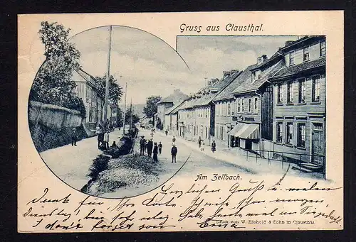 99534 AK Gruss aus Clausthal Am Zellbach 1900