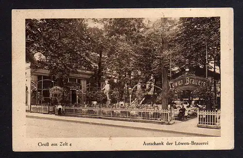 93934 AK Berlin Zelt 4 Ausschank der Löwen Brauerei 1917