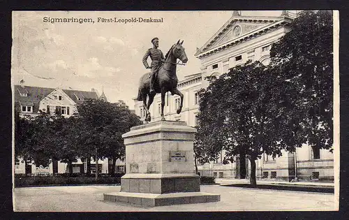 93475 AK Sigmaringen Fürst Leopold Denkmal Reiterstandbild 1912