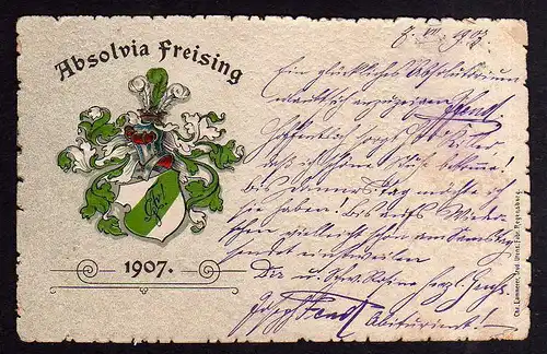 91703 AK Absolvia Freising 1907 Studentika Wappen