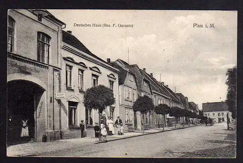 81354 AK Plau i. M. 1911 Gasthaus Deutsches Haus F. Garnatz
