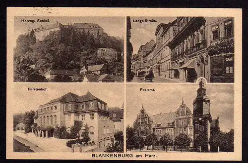 80318 AK Blankenburg Harz Postamt Fürstenhof Lange Straße Schloß 1926