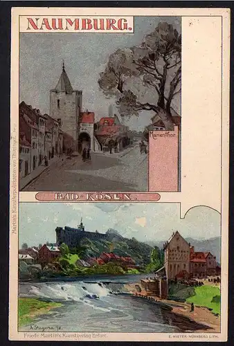 78239 AK Naumburg Saale Marienthor bad Kösen Künstlerkarte um 1900