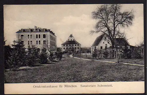 76689 AK Sanatorium Schonstett Ortskrankenkasse für München 1907