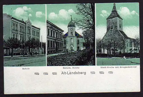 43122 AK Alt Landsberg Schule reform. Kirche Stadt 1924