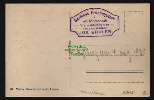 25625 AK Gasthaus Frohnalpstock ob Morschach Vierwaldstättersee datiert 1925