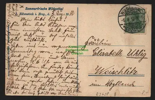 23658 AK Wildenthal b. Eibenstock 1912, gelaufen 1912