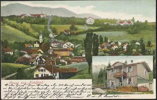 23556 AK Gruss aus Kohlgrub Villa Ambos , gelaufen ca. 1910, kleiner Einriss