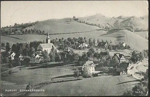 23732 AK Schwarzenberg Kurort Kirche 1911 Schwarzenberg - Luzern 29.VII.11