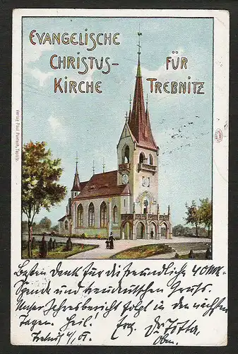 23789 AK Trebnitz Ev. Christus Kirche Verein Germania 1901 Trebenice Leitmeritz