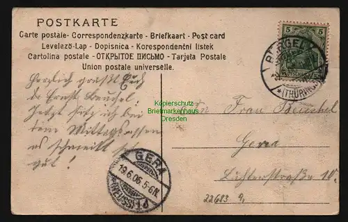 22683 AK Klosterkirche Talbürgel , gelaufen Bürgel 1906