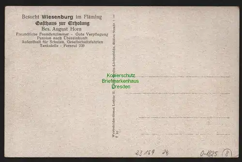 23159 AK Wiesenburg Fläming Gasthaus zur Erholung Innen Außenansicht Garten