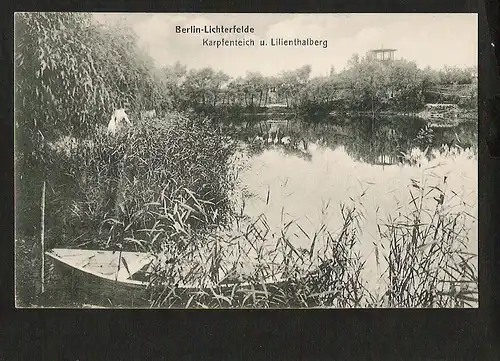 22452 AK Berlin Lichterfelde Karpfenteich und Lilienthalberg 1914 Verlag Klickow