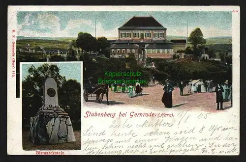 139880 AK Stubenberg bei Gernrode Harz Bismarckstein 1905