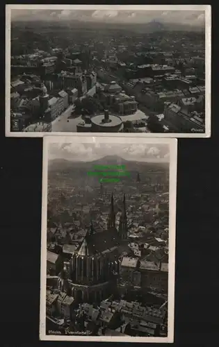 139808 2 AK Görlitz 1941 Fotokarte Luftbild Panorama