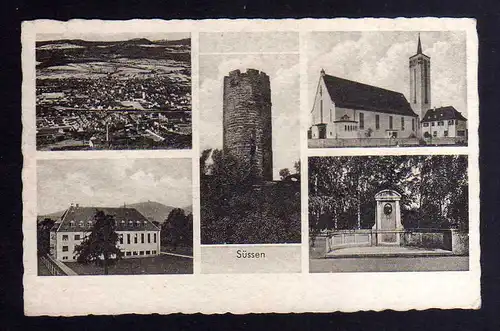 130036 AK Süssen Süßen 1937 5 Bilder mit Kirche Denkmal Turm Burg Staufeneck
