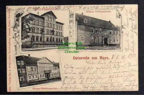 127022 AK Osteode am Harz 1900 Bürger Knabenschule Mädchenschule Höhere Töchter