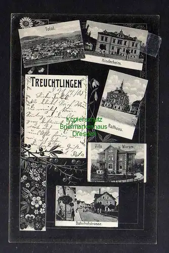 126437 AK Treuchtlingen 1905 Bahnhofstrasse Villa Wurzer Rathaus Kinderheim