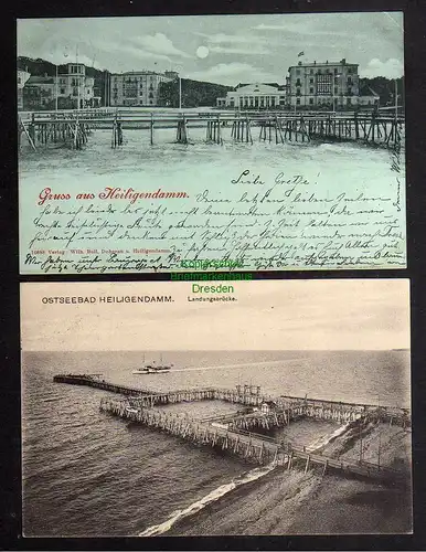 122855 2 AK Ostseebad Heiligendamm Landungsbrücke 1917 Villen 1901