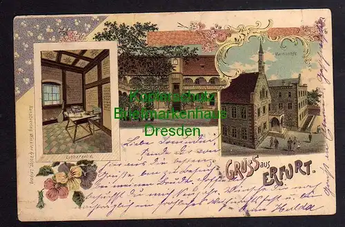 121093 AK Erfurt Litho 1900 Martinstift Lutherzelle