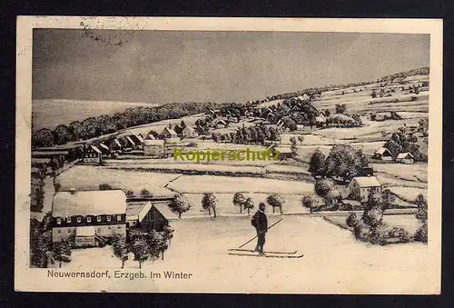 120235 AK Neuwernsdorf Neuhausen / Erzgeb. im Winter 1915