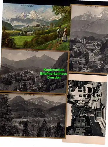 118587 5 AK Berchtesgaden 1925 Künstlerkarte Hoffmann Watzmann Hochkalter Nonnta