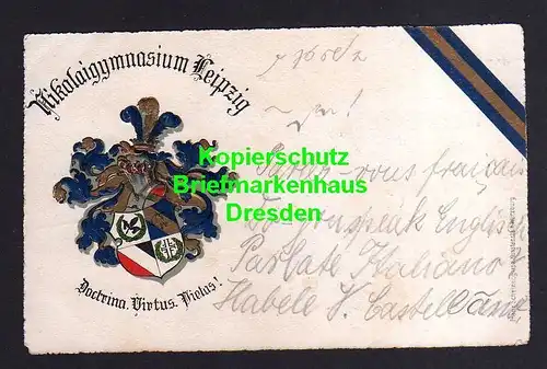 114455 AK Studentika Leipzig um 1910 Nikolaigymnasium