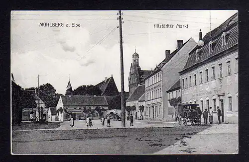 105865 AK Mühlberg Elbe Altstädter Markt Hotel zum Weissen Schwan um 1910