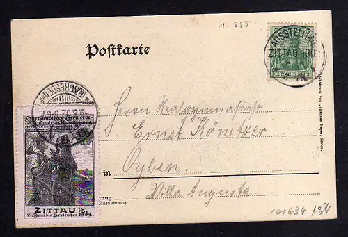101634 AK Zittau 1902 Ausstellung Vignette Reichsdampfer Lichtfontäne erster SST