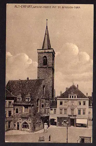 83730 AK Alt Erfurt 1917 Wenige Markt St. Aegidien Turm