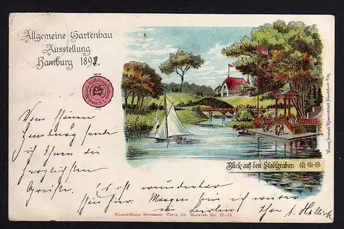 77656 AK Hamburg 1897 Allgemeine Gartenschau Offizielle AK No. 7