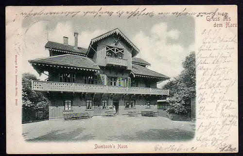 62326 AK Harz Thale 1901 Dambachs Haus