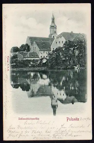 28959 AK Puslsnitz Schlossteich Reliefkarte 1900