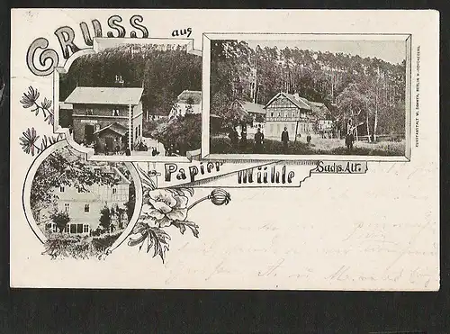 22708 AK Papiermühle Sachs. Alt  Kr Stadtroda Bahnhof 1899