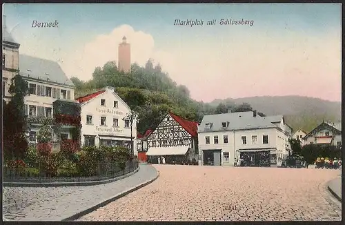 22868 AK Berneck Markt Schlossberg Reiseandenken Ferdinand Albert Berneck 1918