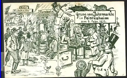 20975 AK Jahrmarkt Feistesheim Bautzen 10.2.13, gelaufen   1913