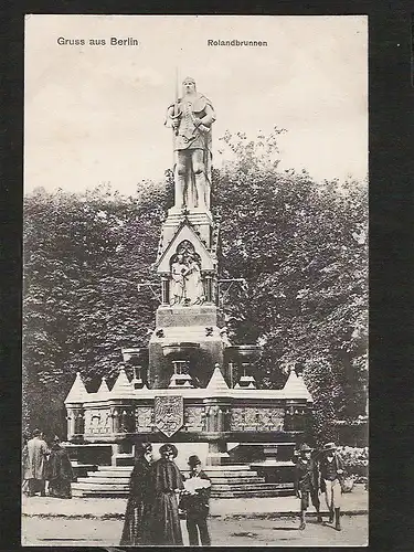 21158 AK Berlin ( Schöneberg ?) Rolandbrunnen , gelaufen   1907