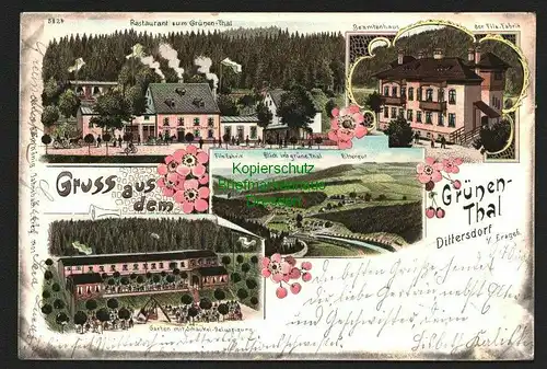 146170 AK Grünen Thal bei Dittersdorf Erzgebirge 1904 Litho