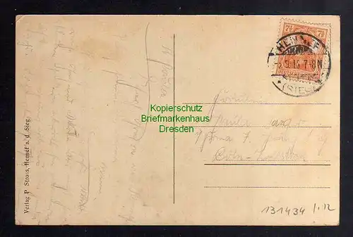 131434 AK Hennef an der Sieg Frankfurterstrasse Hotel Restaurant 1918